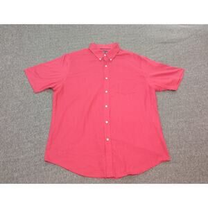 Croft & Barrow Men's Shirt Button Up Red Short Sleeve Size Large NWOT